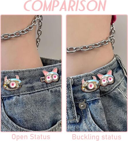 Bear Button Pins for Jean,Jean Buttons for Loose Jeans,No Sew Button Extenders for Jeans,Easy to Instant Reduce Too Loose Pants Waist,2 Sets(Pin) in Saudi Arabia