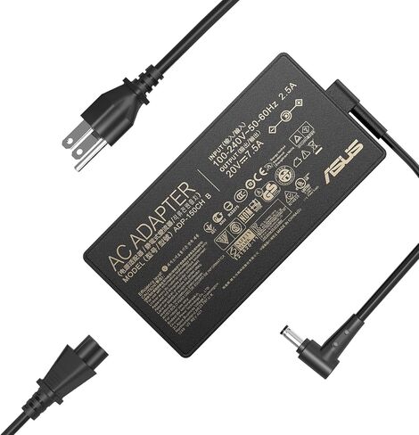 شاحن تيار متردد 150 وات مناسب لجهاز ASUS G53 G53S G53Sx G53SW G71G G71GX G71V G72GX G73 G73J G74SX G51JX-3D G51Jx-a1 G51Vx-rx05 L5800GX A17-150P1A سلك محول طاقة للكمبيوتر المحمول 19.5 فولت 7.7 أمبير 5.5 * 2.5 مم in Saudi Arabia