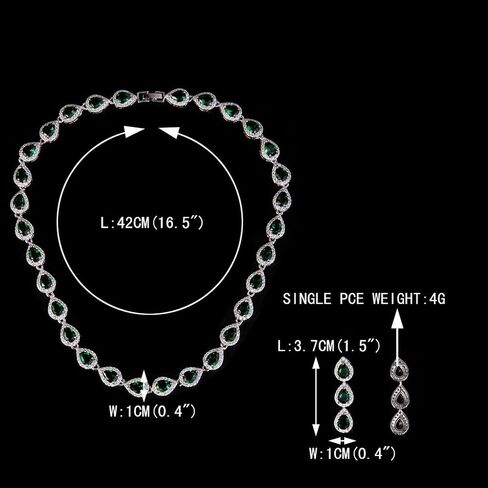 EVER FAITH Gorgeous CZ Birthstone Elegant Tear Drop Bridal Necklace Earrings Bracelet Jewerly Set for Women in Saudi Arabia