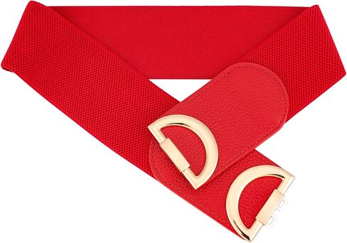 CHIC DIARY Women Wide Elastic Dress Belt Stretch Wide Belt Fashion Chunky Cinch Leather Waistband with Buckle in Saudi Arabia