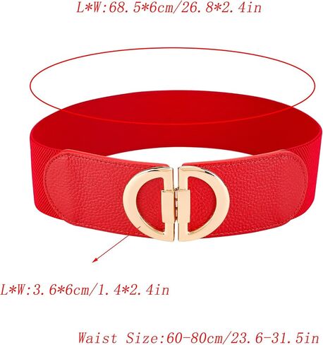 CHIC DIARY Women Wide Elastic Dress Belt Stretch Wide Belt Fashion Chunky Cinch Leather Waistband with Buckle in Saudi Arabia