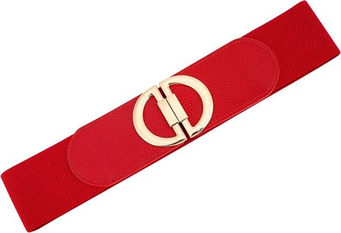 CHIC DIARY Women Wide Elastic Dress Belt Stretch Wide Belt Fashion Chunky Cinch Leather Waistband with Buckle in Saudi Arabia