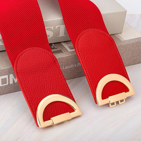 CHIC DIARY Women Wide Elastic Dress Belt Stretch Wide Belt Fashion Chunky Cinch Leather Waistband with Buckle in Saudi Arabia