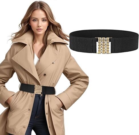 Wide Elastic Belt Women, Invisible Elastic Belt Stretch Waist Belt Cinch Belt Trimmer Stretch Waistband for Dresses in Saudi Arabia