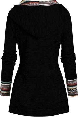 ZAFUL Women's Hoodies Long Sleeve Cowl Neck Button Hooded Shirts Knit Tops 2024 Fall Outfits Casual Boho Pullover Sweatshirt in Saudi Arabia
