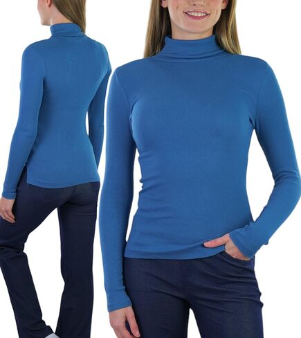ToBeInStyle Women's Relaxed fit Long Sleeve Soft and Stretchy Turtleneck Shirt in Saudi Arabia