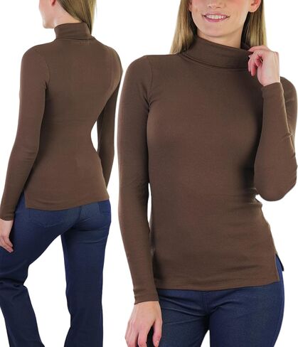 ToBeInStyle Women's Relaxed fit Long Sleeve Soft and Stretchy Turtleneck Shirt in Saudi Arabia