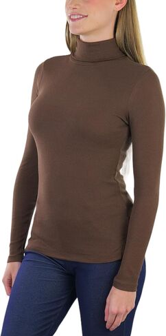 ToBeInStyle Women's Relaxed fit Long Sleeve Soft and Stretchy Turtleneck Shirt in Saudi Arabia