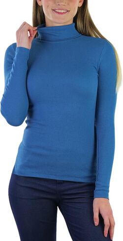 ToBeInStyle Women's Relaxed fit Long Sleeve Soft and Stretchy Turtleneck Shirt in Saudi Arabia