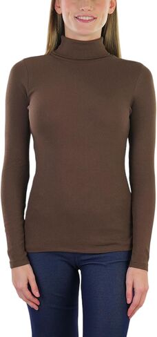 ToBeInStyle Women's Relaxed fit Long Sleeve Soft and Stretchy Turtleneck Shirt in Saudi Arabia
