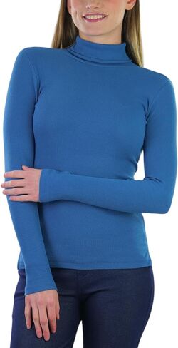 ToBeInStyle Women's Relaxed fit Long Sleeve Soft and Stretchy Turtleneck Shirt in Saudi Arabia