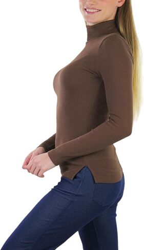 ToBeInStyle Women's Relaxed fit Long Sleeve Soft and Stretchy Turtleneck Shirt in Saudi Arabia