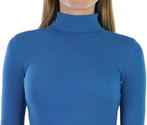 ToBeInStyle Women's Relaxed fit Long Sleeve Soft and Stretchy Turtleneck Shirt in Saudi Arabia