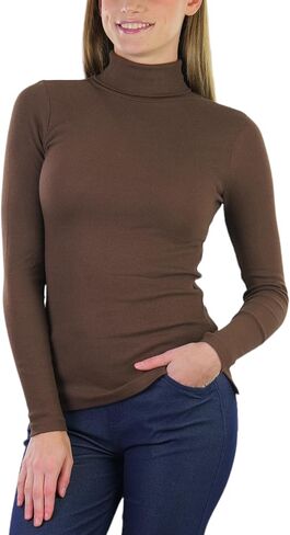 ToBeInStyle Women's Relaxed fit Long Sleeve Soft and Stretchy Turtleneck Shirt in Saudi Arabia