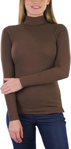 ToBeInStyle Women's Relaxed fit Long Sleeve Soft and Stretchy Turtleneck Shirt in Saudi Arabia