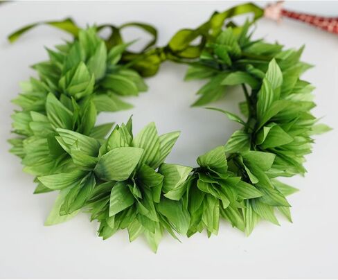 DDazzling Hawaii Flowers إكليل غطاء الرأس مشبك على شكل زهرة مع قلادة للحفلات مجموعة إكسسوارات (أحمر وأخضر وأبيض) in Saudi Arabia
