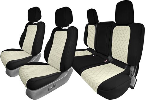 أغطية مقاعد FH Group مخصصة لـ 2022-2024 Nissan Frontier، أغطية مقاعد السيارة مجموعة المقاعد الأمامية، أغطية مقاعد النيوبرين فائقة المرونة باللون الأسود، غطاء مقعد سيارة مقاوم للماء لشاحنة الالتقاط in Kuwait