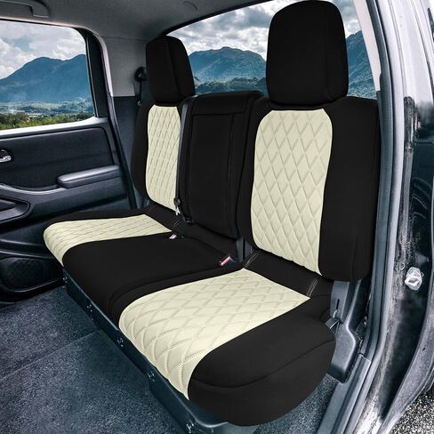 أغطية مقاعد FH Group مخصصة لـ 2022-2024 Nissan Frontier، أغطية مقاعد السيارة مجموعة المقاعد الأمامية، أغطية مقاعد النيوبرين فائقة المرونة باللون الأسود، غطاء مقعد سيارة مقاوم للماء لشاحنة الالتقاط in Kuwait