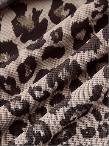 Women's Y2K Leopard Print Halter Dress Sexy Ruched Tie Backless Tiered Layer Mini Dresses Cheetah Mesh Ruffle Dress in Kuwait