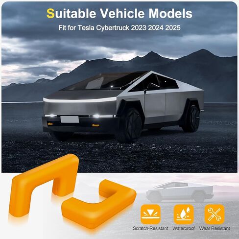 for Tesla Cybertruck 2023 2024 2025 Tow Hitch Covers ,Customized Tow Hook Cover Compatible with Tesla Cybertruck accessories ,2PCS(Yellow) in Saudi Arabia