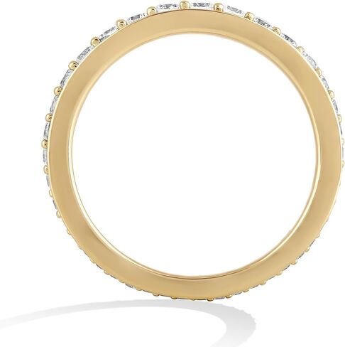 14K Gold or Platinum Plated Tapering Band Ring for Women with Cubic Zirconia | Size 5 to 9 in Saudi Arabia