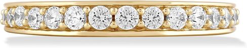 14K Gold or Platinum Plated Tapering Band Ring for Women with Cubic Zirconia | Size 5 to 9 in Saudi Arabia