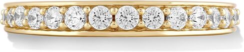 14K Gold or Platinum Plated Tapering Band Ring for Women with Cubic Zirconia | Size 5 to 9 in Saudi Arabia