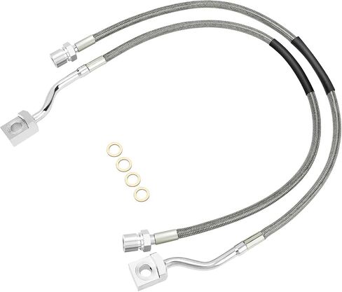 89370 Front Stainless Brake Lines For 2007-2019 Chevy Silverado 1500 2500 Suburban Tahoe/GMC Yukon YukonXL Sierra 1500 2500 3500 Models Replaces# 11106007 (89370) in Saudi Arabia