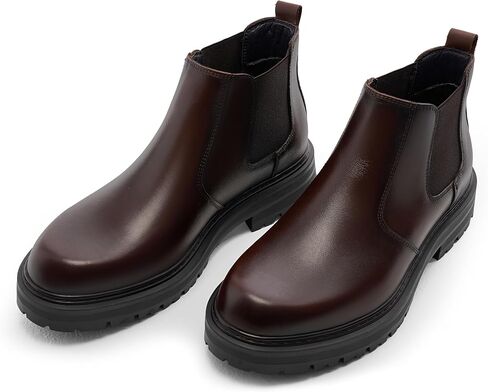 Holy dove Men's Wide Toe Box Platform Chelsea Boots Slip-On Casual Ankle Dress Boot in Saudi Arabia