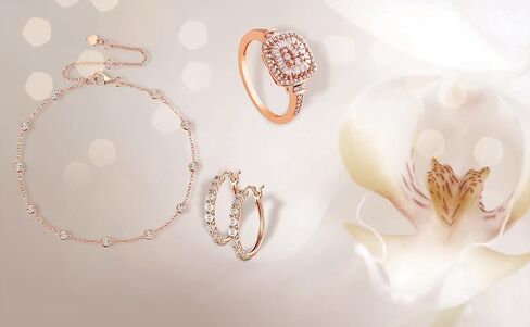 Diamond Hoop Earrings, 14K Rose Gold-plated Sterling Silver/14K Gold-plated Sterling Silver/Sterling Silver (1/10 CTTW, I-J, I2-I3) in Saudi Arabia