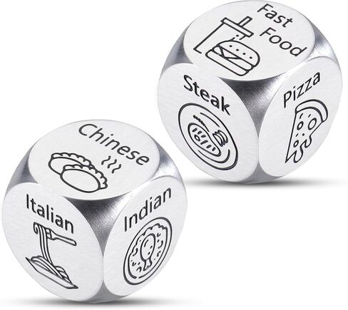 Santa Swap Gift Exchange Dice, Christmas Game Dice Stocking Stuffers for Women Men Adults Anniversary Iron Gifts for Couples Boyfriend Girlfriend Date Night Food Dice for Wife Husband Valentines Day in Saudi Arabia