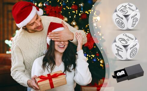 Santa Swap Gift Exchange Dice, Christmas Game Dice Stocking Stuffers for Women Men Adults Anniversary Iron Gifts for Couples Boyfriend Girlfriend Date Night Food Dice for Wife Husband Valentines Day in Saudi Arabia