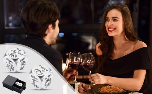 Santa Swap Gift Exchange Dice, Christmas Game Dice Stocking Stuffers for Women Men Adults Anniversary Iron Gifts for Couples Boyfriend Girlfriend Date Night Food Dice for Wife Husband Valentines Day in Saudi Arabia