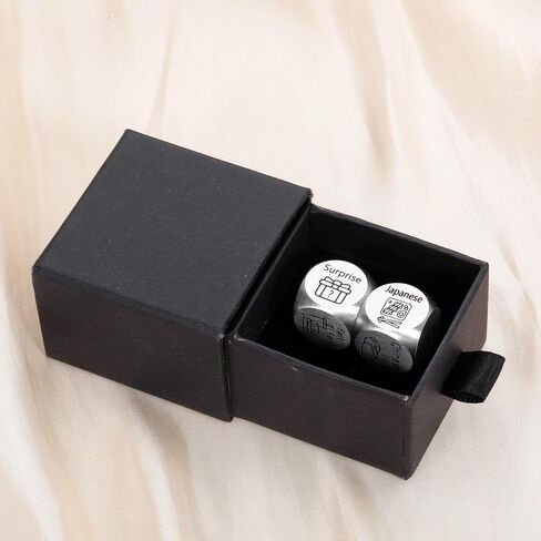 Santa Swap Gift Exchange Dice, Christmas Game Dice Stocking Stuffers for Women Men Adults Anniversary Iron Gifts for Couples Boyfriend Girlfriend Date Night Food Dice for Wife Husband Valentines Day in Saudi Arabia