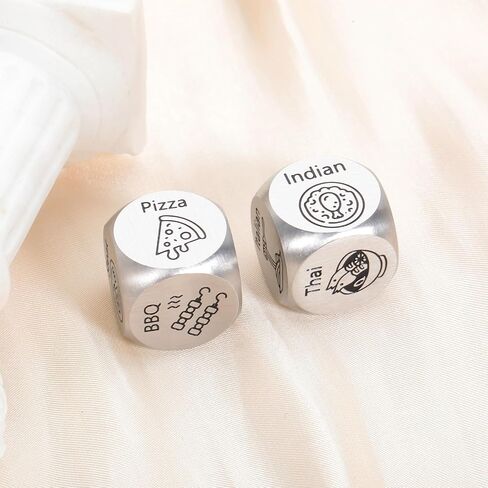 Santa Swap Gift Exchange Dice, Christmas Game Dice Stocking Stuffers for Women Men Adults Anniversary Iron Gifts for Couples Boyfriend Girlfriend Date Night Food Dice for Wife Husband Valentines Day in Saudi Arabia