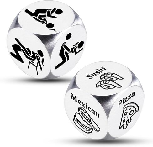 Santa Swap Gift Exchange Dice, Christmas Game Dice Stocking Stuffers for Women Men Adults Anniversary Iron Gifts for Couples Boyfriend Girlfriend Date Night Food Dice for Wife Husband Valentines Day in Saudi Arabia