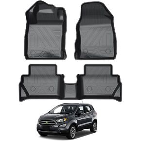 KUST Floor Mats for 2018-2022 Ford EcoSport Accessories, for EcoSport All Weather Floor Mats, Front Rear 2 Row Liners, High Edges, Non-Slip (US Model Only)