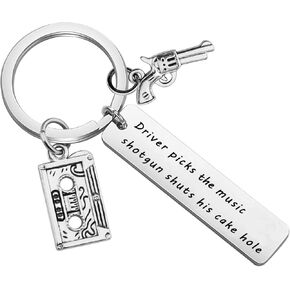 bobauna Keychain Driver Picks A Music Shotgun Shuts His Cake Hole Inspirational Gift For Fan Driver (driver music shotgun keychain)