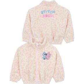 Disney Stitch Jacket For Girls | Girls Fleece Jackets | Angel And Stitch Jackets | Girls Zip Up Jackets | Cream Sizes 6 To 14