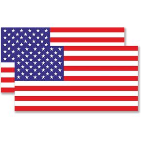 2 Pack American Flag Vinyl Sticker - 6 x 3 Inches - USA Flag Sticker Set for Cars, Trucks, Computer, Wall & Windows Sticker, Stickers for Laptop, Adhesive Decal Waterproof Bumper Stickers