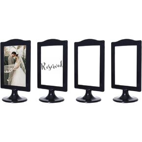 Double Sided Standing Picture Frame 4x6 Plastic Photo Frame Bulk White Picture Display Holder Stand for Table Number, Menu, Wedding, Christmas - 10 Pack