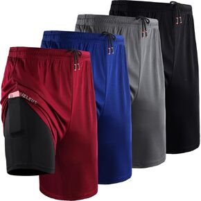 NELEUS 2 in 1 Athletic Shorts for Men with Pockets 9" Dry Fit Workout Shorts with Liner