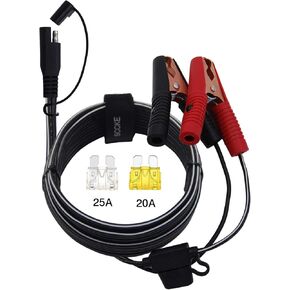 10FT 14AWG Battery Alligator Crocodile Clip to SAE Connector Extension Cable,12V SAE Quick Release Adapter to Alligator Clips Quick Disconnect Cable