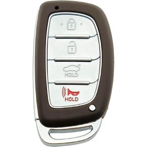 Replacement Key Fob Cover Case fit for 2015 2016 2017 2018 2019 2020 2021 Hyundai Tucson Sonata Elantra Keyless Entry Key Fob (Silver)