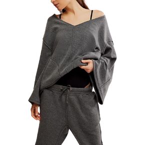 Free People Day Off Women's Pullover Washed Black Small