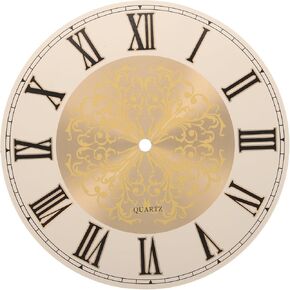 Cabilock Iron Wall Clock Face for DIY Wall Clock Panel 5.5 Inch Round Clock Dial Plate with Numerals for Crafts Golden