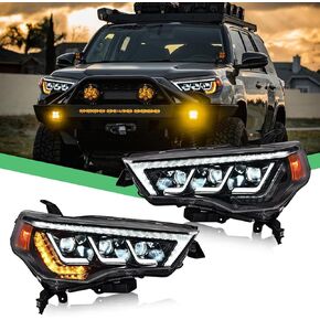 Headlights for Toyota 4runner 2014-2023 TRD/Limited/Off-Road/SR5/Sport/Nightshade Triple Beam Headlights for 4runner with Sequential Turn Signal (1 Pair)