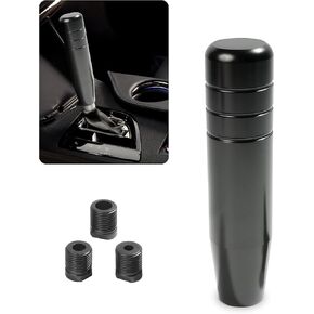 YAKEFLY Gear Stick Shifter Knobs,Heavy Weighted Shift Knob Car Shift Head Knob with 3 Threaded Adapters,Aluminum Alloy Car Gear Weighted Stick Shift Lever Knob (Black)