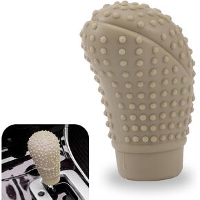 UGSHY 1 PC Car Gear Shift Knob Cover, Silicone Non-Slip Wear-Resistant Massage Particle Comfortable Grip, Flexible Anti-Scratch Shift Cover, Universal Automatic/Manual Transmission Cars (Black)