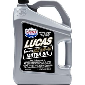 Lucas Oil Synthetic SAE 5W-40 European Motor Oil 5 Liters (Pack of 1